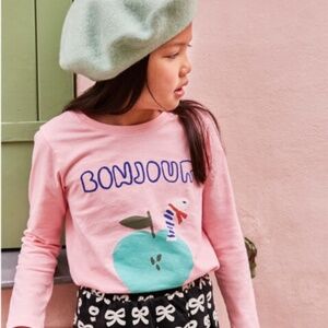 Tea Collection Girls Bonjour Au Revoir Graphic Tee